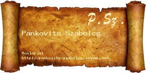 Pankovits Szabolcs névjegykártya