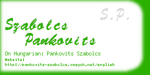 szabolcs pankovits business card